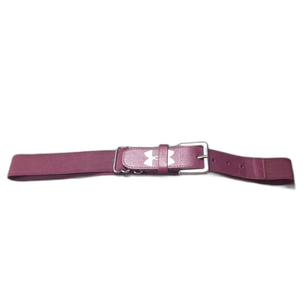 Under Armour Youth Elastic Baseball Softball Belt Maroon Burgundy Adjustable